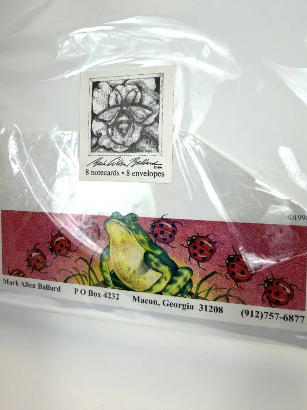 Vintage Mark Allen Ballard 1998 Butterfly Floral Notecard Set